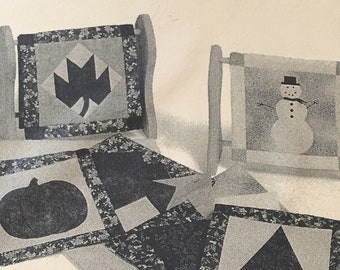 Miniature Quilt Blocks Kit: Seasonable Designs, 6" x 12" Quilts.