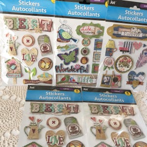 Pegatinas con purpurina para hacer tarjetas o álbumes de recortes. Elige tu diseño. El precio es por una hoja de pegatinas.