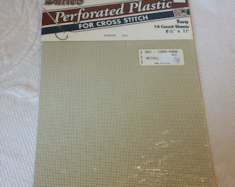 1 Sheet of 10 3/4" X 13 3/4" Clear Plastic Canvas 7 Squares to the Inch for Counted Stitchery. Great for Christmas Ornaments or Coasters.