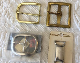 Silver or Gold Glitter Buckle in Clear Plastic Scarf Slide 