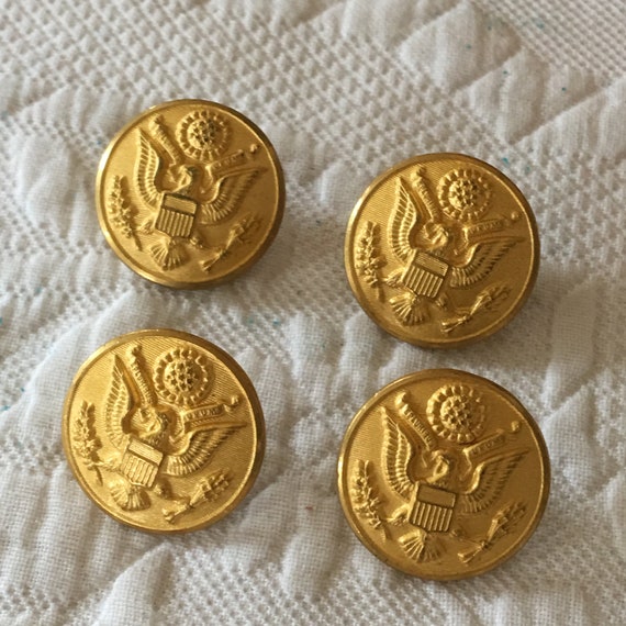 Vintage 4 Military Brass Buttons. Marked Waterbury Button Co. | Etsy