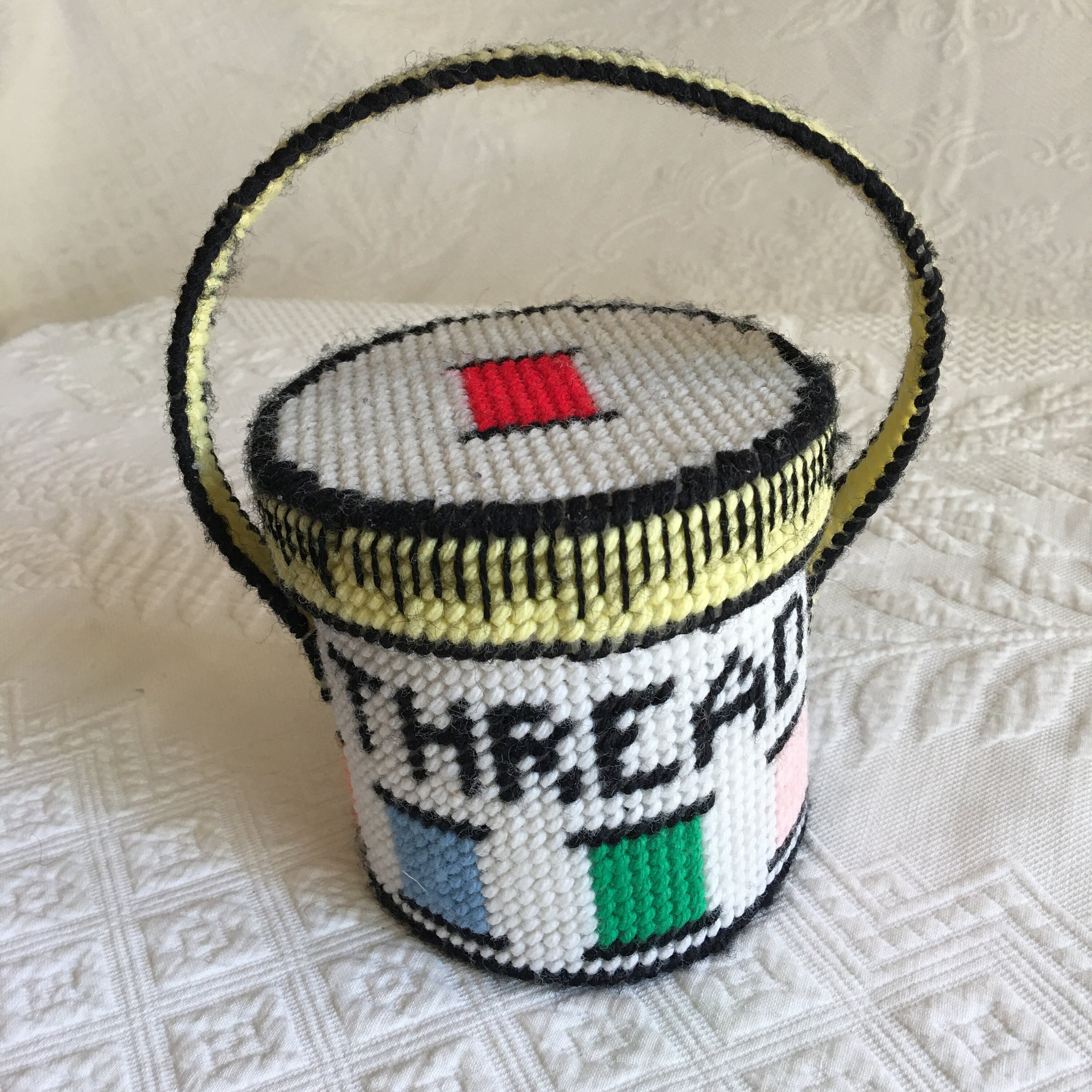 Vintage Thread Box. Needlepoint on Plastic Canvas Making up a Etsy UK