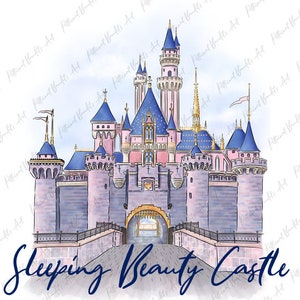 Dornröschen Schloss / Prinzessin Schloss / Digital Download Druck / Magische Clipart / Aquarell Druck / Magisches Schloss