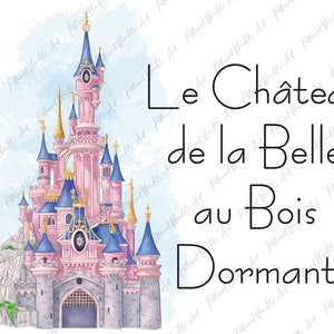 Magical Paris Castle / Sleeping Beauty Castle / Princess Castle / Digital Download Print / Magic Castle / Watercolor