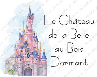 Magical Paris Castle / Sleeping Beauty Castle / Princess Castle / Digital Download Print / Magic Castle / Watercolor