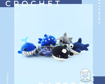 CROCHET PATTERN: 5 in 1 Mini Sea Animals