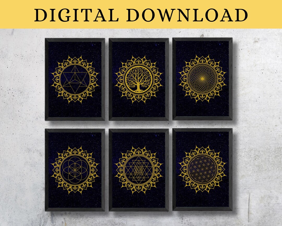 Sacred Geometry Printable Poster Spiritual Wall Decor Mandala Zen Wall ...