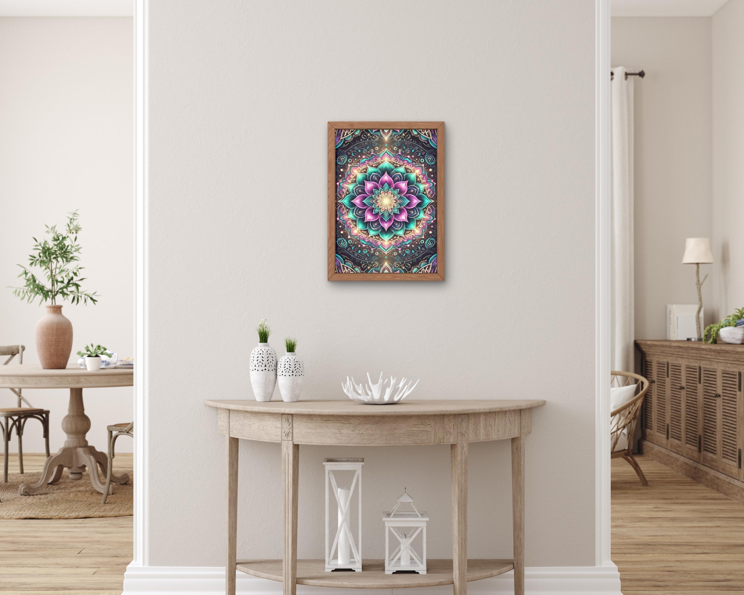 Lotus Flower Mandala Poster Spiritual Printable Wall Art Esoteric Print ...