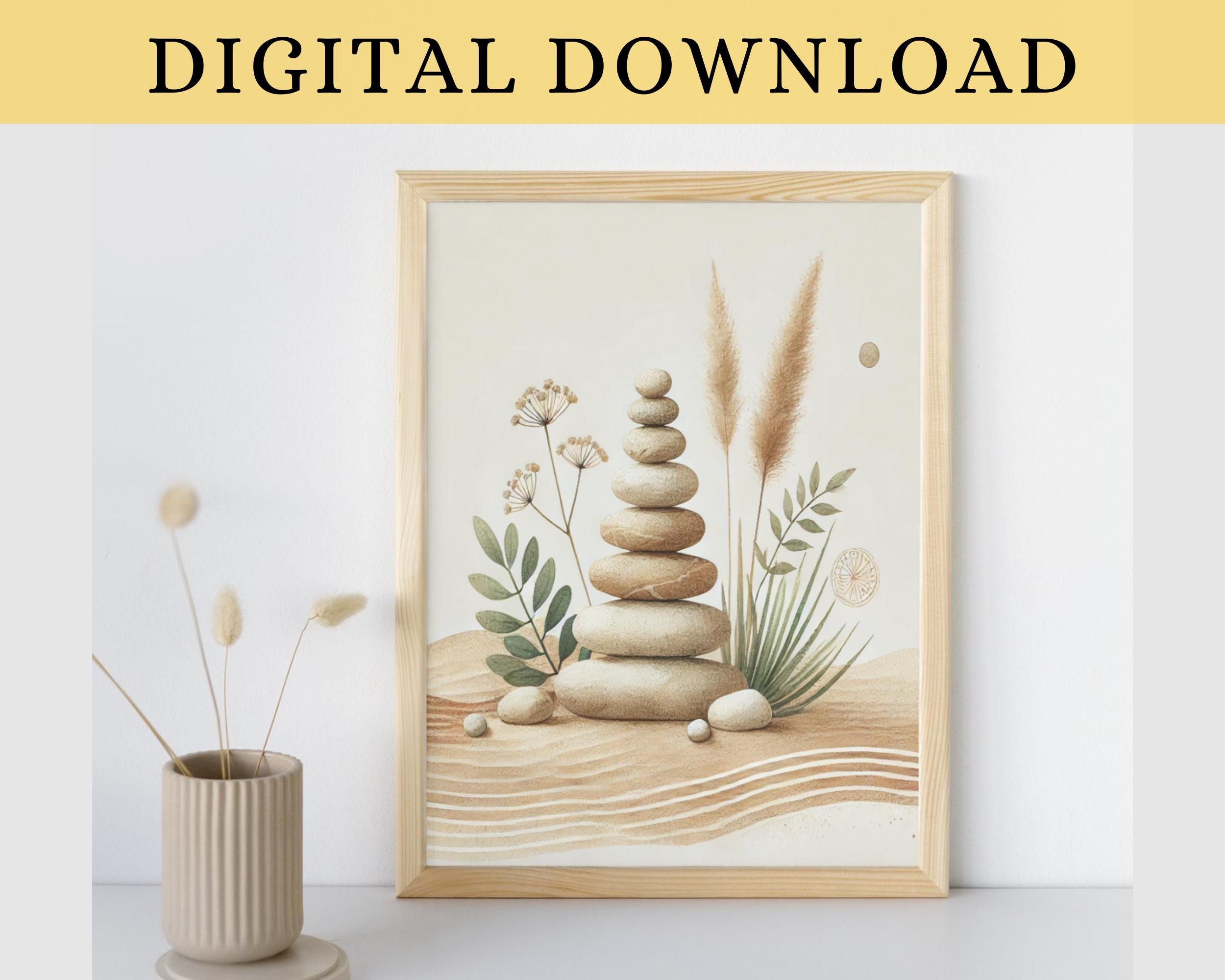 Zen Rocks Wall Art Spiritual Printable Poster Esoteric Print Zen Garden ...