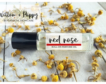 Red Rose • Perfume Oil • Natural Roll-on Perfume Oil · Floral Perfume Oil · Red Rose Perfume Oil  · Rose Gift for her