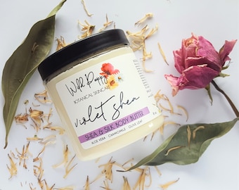 VIOLET SHEA - Shea + Silk Body Butter | Violet Body Butter · Shea Body Butter · Floral Body Butter · Vanilla Body Butter · 8oz