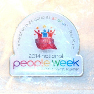 McDonald&#39;s National People Week Lapel Pin 2014 Collectible Advertising Ray Kroc