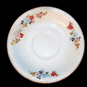 Vintage Crown Ivory Saucer Plate Floral 6&quot; China Dinnerware Replacement Collectible