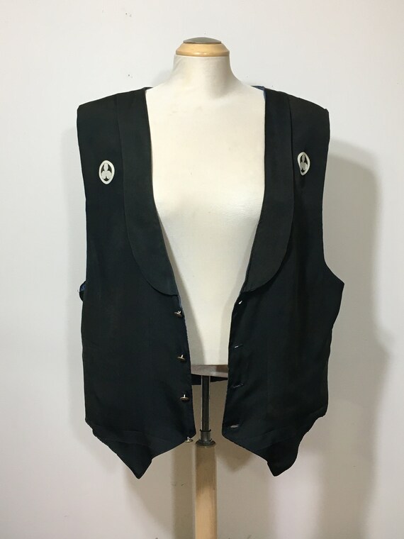 Handmade / Modified Silk Vest Boho Hippie Folk Wit