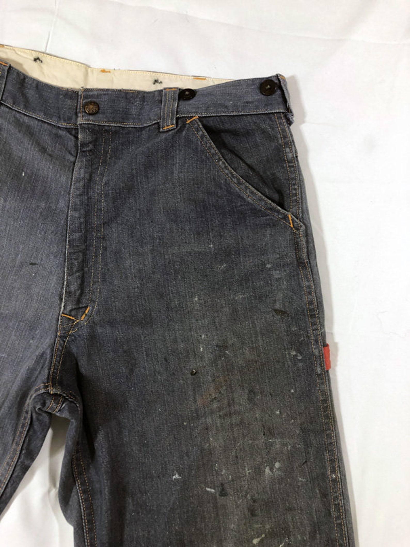 Vintage GWG Red Strap Denim Jeans Workwear Chore Levis sz 34 Etsy