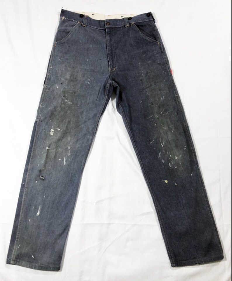 Vintage GWG Red Strap Denim Jeans Workwear Chore Levis sz 34 Etsy