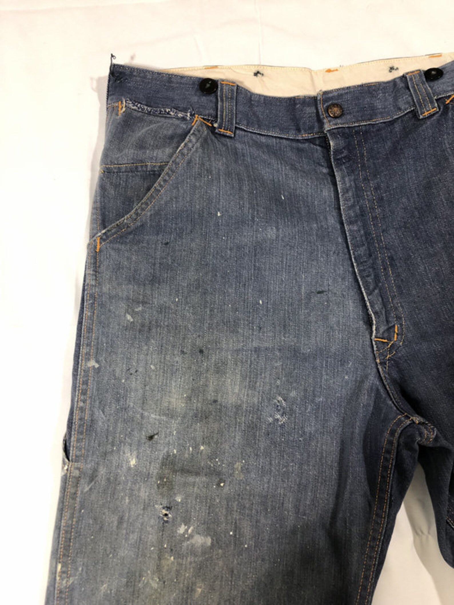 Vintage GWG Red Strap Denim Jeans Workwear Chore Levis sz 34 Etsy