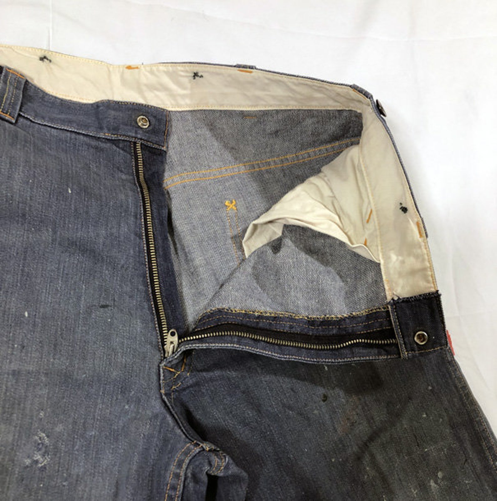 Vintage GWG Red Strap Denim Jeans Workwear Chore Levis sz 34 | Etsy