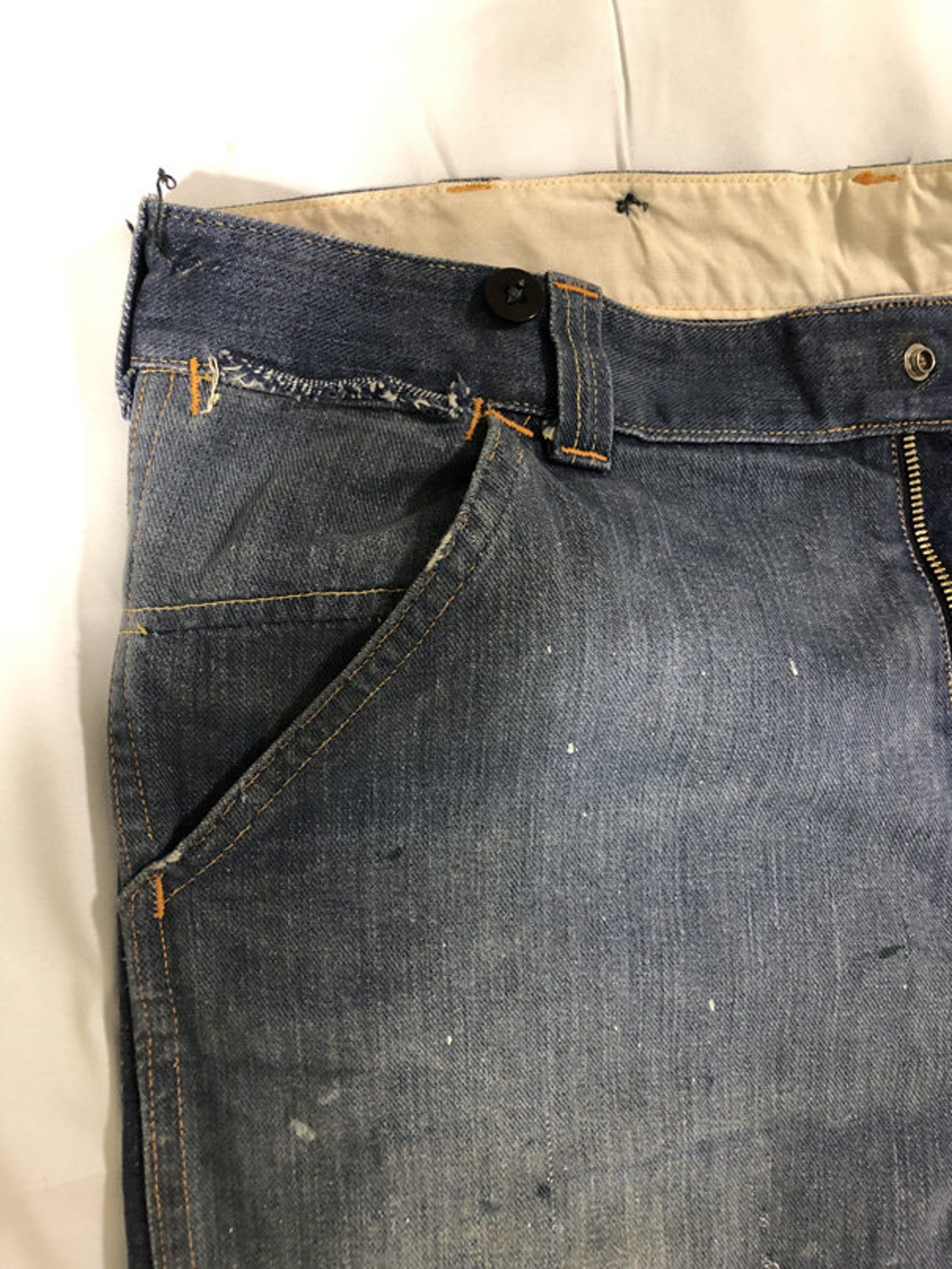 Vintage GWG Red Strap Denim Jeans Workwear Chore Levis sz 34 | Etsy