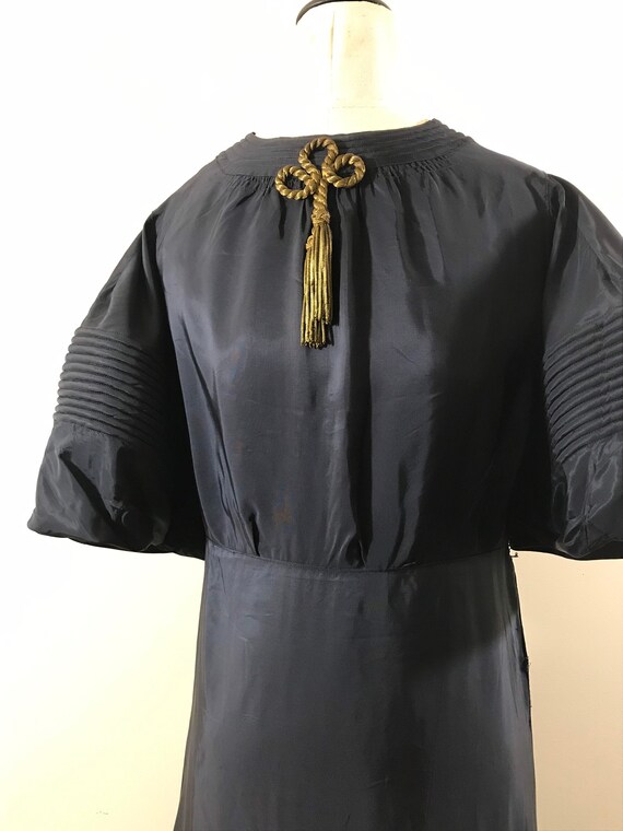 Vintage 1930s Lanvin Style Dress Moire Taffeta