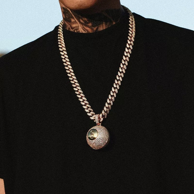 Iced Out Custom 8 Ball Pendant / Gift 
