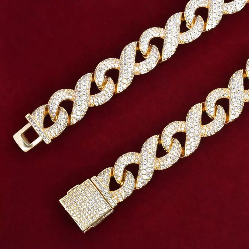 Iced Out 12MM Miami Infinity Cuban Link Chain Necklace / Gift - Etsy
