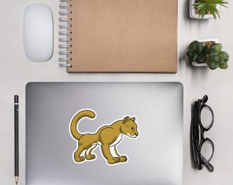 Berglöwe Sticker | Kanadische Wildtierkarikatur Vinyl Aufkleber