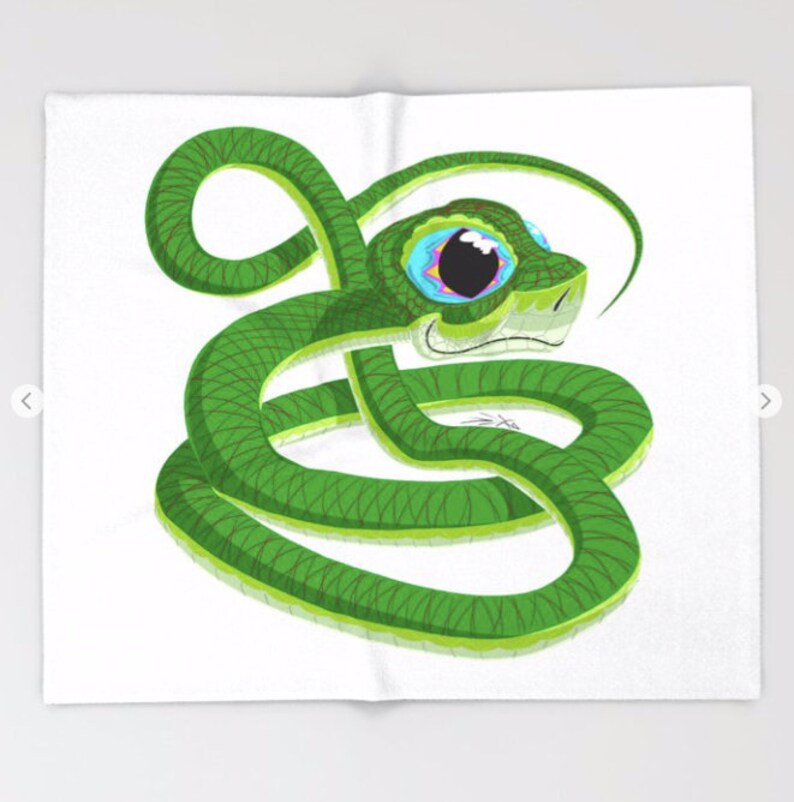 Cute Green Snake Throw Blanket Sherpa Fleece Super Soft Etsy