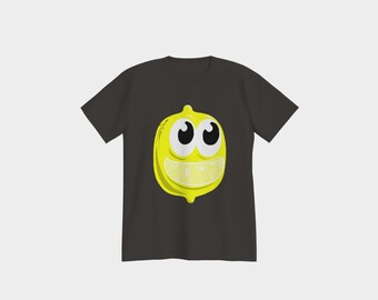 Cartoon Lemon T-Shirt, Rundhalsausschnitt aus weicher Baumwolle, Unisex Relaxed Fit