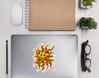 Happy Sun Sticker | Gestanzte Aufkleber