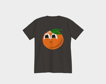 Cartoon Orange T-Shirt, Rundhalsausschnitt aus weicher Baumwolle, Unisex Relaxed Fit