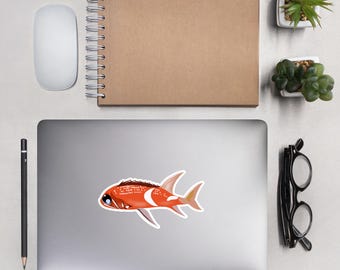 Hörnchen Fisch | Tropisches Wasserleben Cartoon Vinyl Aufkleber