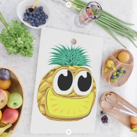 Cute Bold Kitchen or Restaurant Decor Happy Cute Kiwi Fruit Cutting Board
