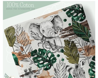Tissu au mètre Savane Sauvage Certifié Oeko-Tex- Création pour enfant - La Mercerie des Princesses- 11 matières disponibles