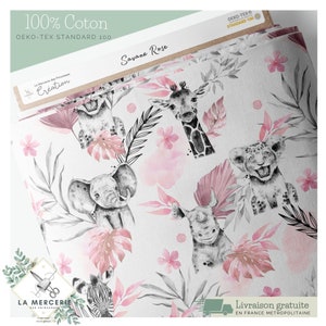 Tessuto al metro Savane Rose Certificato Oeko-Tex- Creazione per bambini - La Mercerie des Princesses- Cotone, Jersey, French Terry, Impermeabile