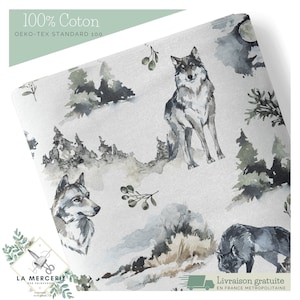Tessuto al metro Amarok Mountain Wolf Certificato Oeko-Tex La Mercerie des Princesses - Cotone, Jersey, French Terry, Impermeabile