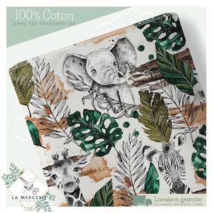 Tessuto al metro Savane Sauvage certificato Oeko-Tex- Creazione per bambini - La Mercerie des Princesses- Cotone, Jersey, French Terry, Impermeabile