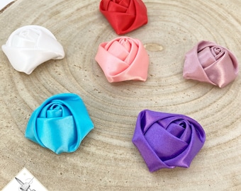 Artificial flowers satin fabric 3cm for sewing ornament, decoration craft wedding dress princess costume disguise
