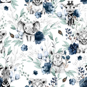 Tessuto al metro Savane Blu e verde certificato Oeko-Tex- Creazione per bambini - La Mercerie des Princesses- Cotone, Jersey, French Terry, Impermeabile