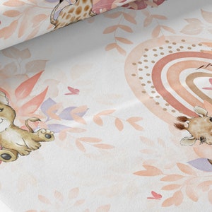 Tessuto al metro Safari Babies Peach Certificato Oeko-Tex - Creazione per bambini - La Mercerie des Princesses - Cotone, Jersey, French Terry, Impermeabile