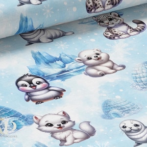 Tessuto al metro Certificato Oeko-Tex Sea Animals - Creazione per bambini - Mercerie des Princesses - Cotone, Jersey, French Terry, Impermeabile