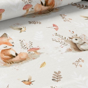 Tissu au mètre Câlins des bois Certifié Oeko-Tex- Création enfant - La Mercerie des Princesses- Coton, Jersey, French Terry, Imperméable