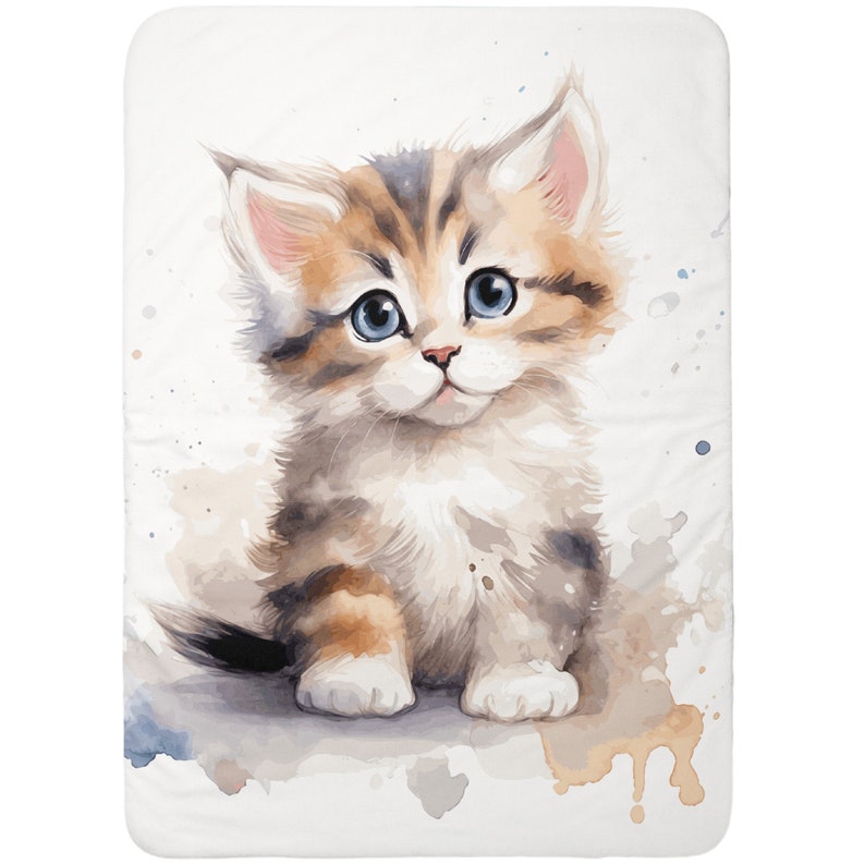 Coupon of Cute kitty cotton fabric for blanket 75x100cm Oeko-Tex Ideal for making a mixed baby or child blanket image 1