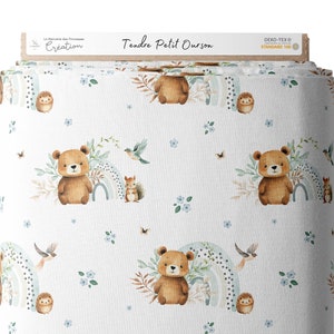 Fabric by the meter Tender Little Bear from Mercerie des Princesses Ideal Children's Creation. Cotton, Jersey, French Terry, Waterproof image 5
