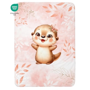 Buono sconto per tessuto di cotone Baby Otter Pastel Coral, per coperta 75x100cm Oeko-Tex - Ideale per realizzare una coperta mista per neonati