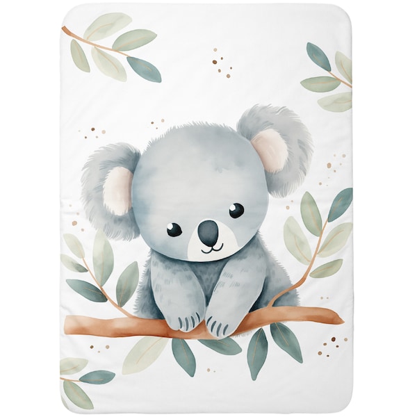 Coupon de Tissu coton Tendre Koala pour couverture 75x100cm Oeko-Tex - Idéal pour réaliser une Couverture mixte bébé ou Enfant!