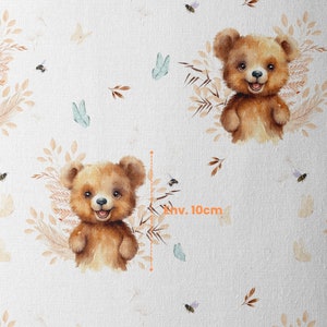 Bear fabric by the meter from Mercerie des Princesses Ideal for a child's teddy bear theme creation Cotton, Jersey, French Terry, Waterproof image 5
