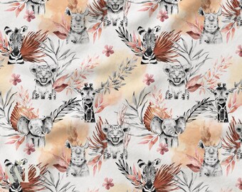 Tissu au mètre Savane Terracotta Certifié Oeko-Tex- Création enfant - La Mercerie des Princesses- 11 matières disponibles
