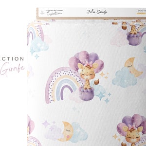 Tissu Coton Jolie Girafe de la Mercerie des Princesses Idéal pour une Création mixte Enfant et Bébé thème Ballons, nuage et Arc en ciel image 5