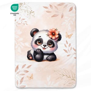 Cupom de Tecido Algodão Baby Panda Pastel Pêssego para Manta 75x100cm Oeko-Tex - Ideal para fazer uma manta mista para bebê